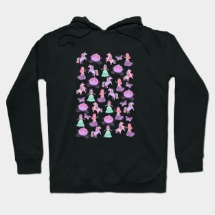 unicorn and princess pattern Hoodie